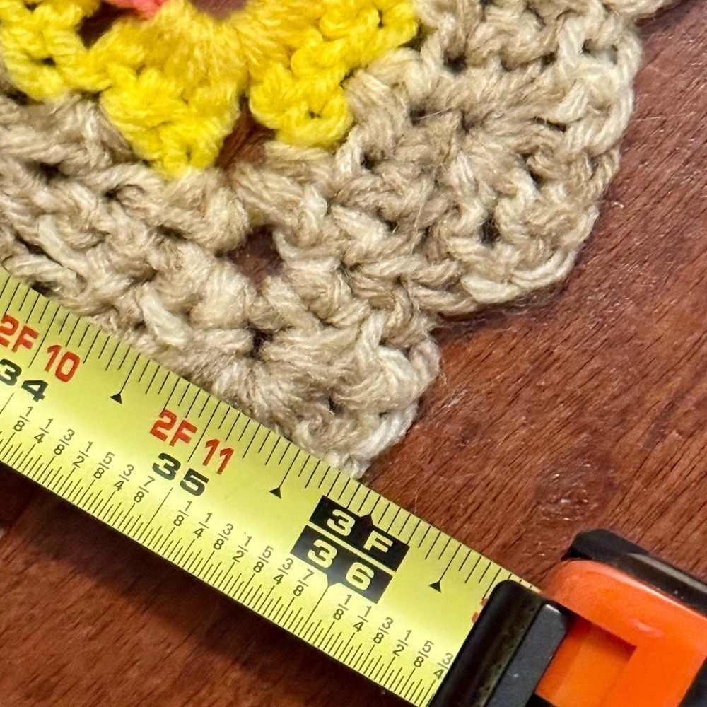 Vintage Handmade Crochet Granny Square Afghan Throw Blanket Quilt Cottagecore - Picture 7 of 7